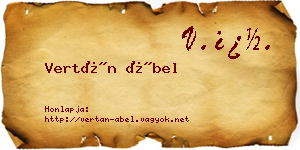 Vertán Ábel névjegykártya